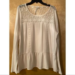 LAUREN CONRAD Lace Long Sleeve Top